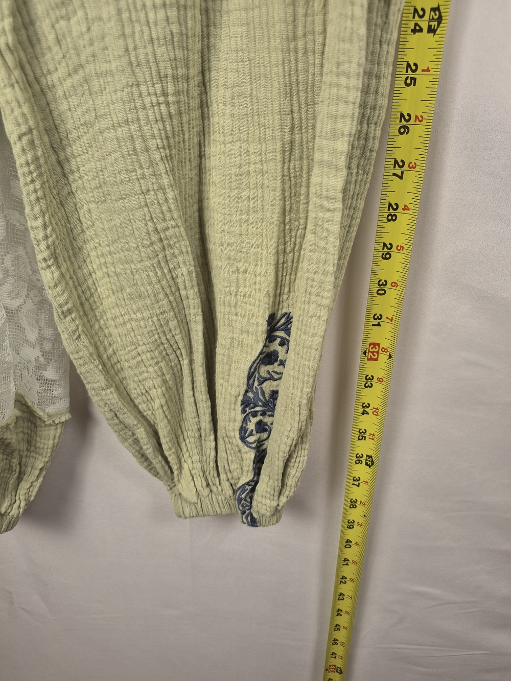 POL Olive Green & Cream Lace 100% Cotton Jogger Pants Size M - Picture 5 of 5